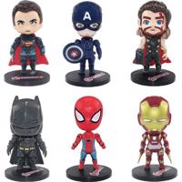 Figurky Marvel a DC Comics Superhrdinové 6 ks - Superman, Captain America, Thor, Iron Man, Spider-Man a Batman  Cakesicq
