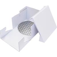 Podložka dortová stříbrná kruh průměr 30,5cm + dortová krabice