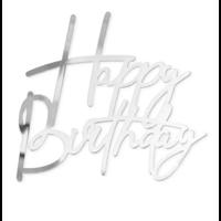 Zápich Happy Birthday stříbrný 12,5x12cm - Party Pal