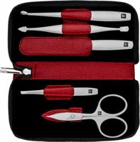 Zwilling Beauty Premium manikúra, kožené pouzdro se zapínáním na zip, 5 ks, červená 97094-002